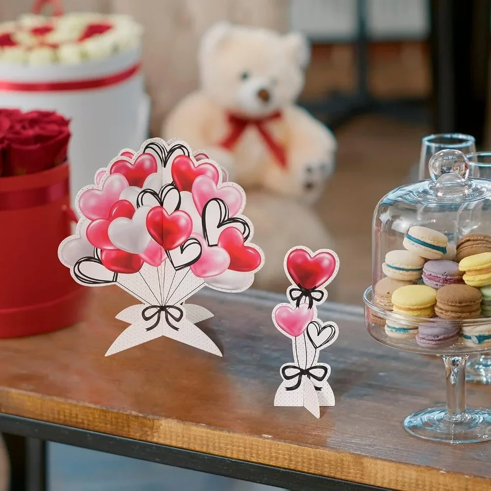 Heart Shaped Balloons Table Centerpiece Set
